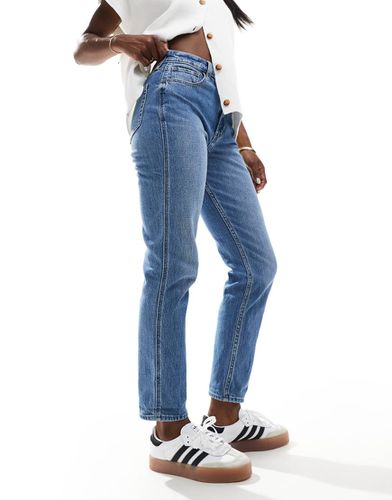 Mom jeans a vita alta color acceso con abrasioni - Hollister - Modalova