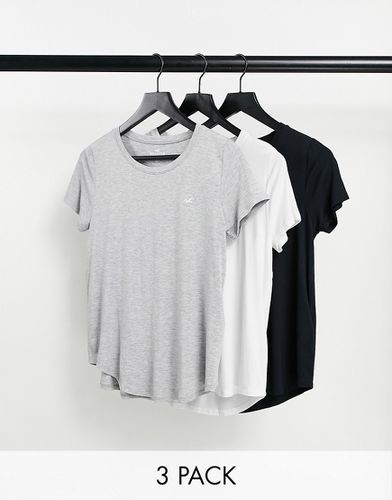 Confezione da 3 T-shirt girocollo comode - Hollister - Modalova