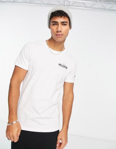 T-shirt comoda bianca con logo - Hollister - Modalova