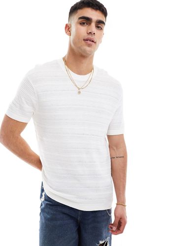 T-shirt comoda in maglia color crema - Hollister - Modalova