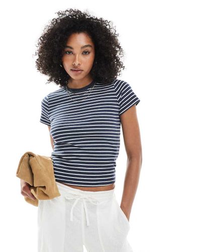 T-shirt rayé à manches courtes - Bleu - Hollister - Modalova