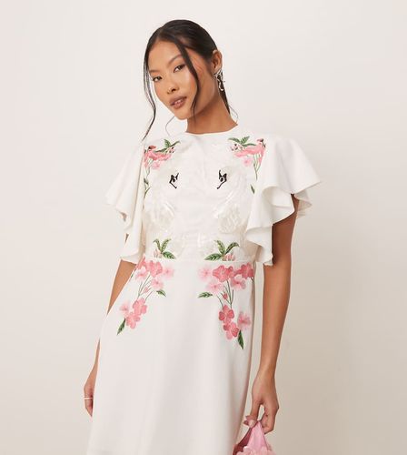 Robe courte dos nu à ornement cygnes - Ivoire - Hope & Ivy Petite - Modalova