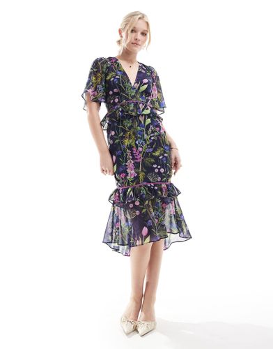 Robe mi-longue à taille à basque - imprimé - Hope & Ivy - Modalova