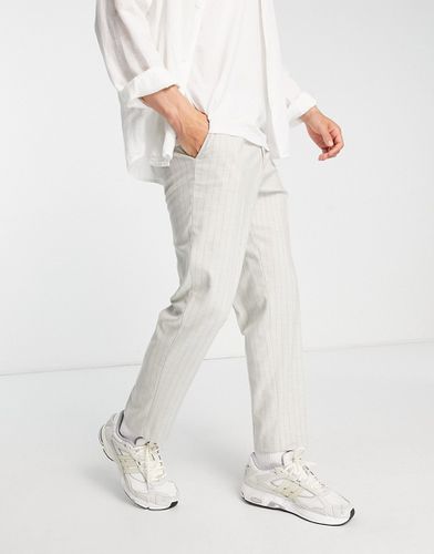 Pantaloni eleganti grigi a righe con girovita elasticizzato - Harry Brown - Modalova