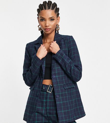 Blazer boyfriend extra largo a quadri e verde - Heartbreak Tall - Modalova