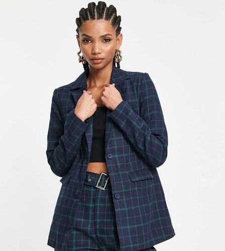 Blazer boyfriend extra largo a quadri e verde - Heartbreak Tall - Modalova