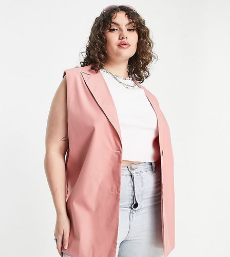 Gilet taglio lungo rosa - Heartbreak Plus - Modalova