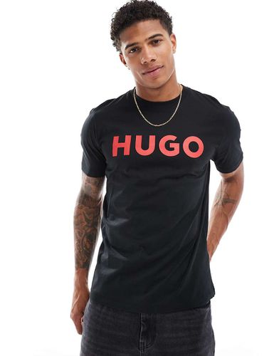 HUGO - Dulivio - T-shirt nera con logo rosso - Hugo Red - Modalova