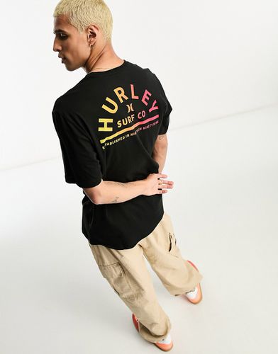 T-shirt nera con logo a mezzaluna - Hurley - Modalova