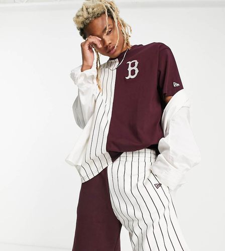 In esclusiva per ASOS - - Boston Red Sox - Pantaloncini bordeaux e gessati combinati - New Era - Modalova