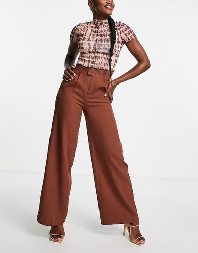 X Perrie Sian - Pantaloni a fondo ampio color cioccolato in coordinato - In The Style - Modalova