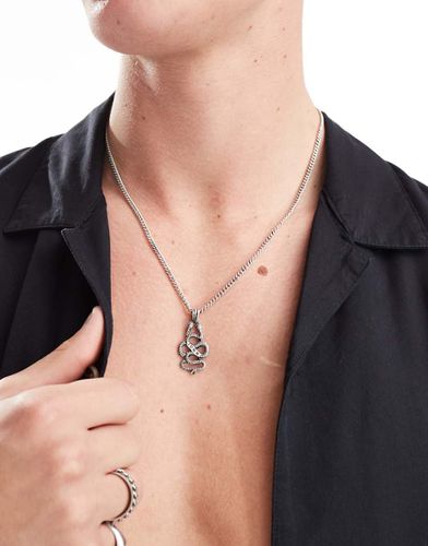 Collana con ciondolo con doppio serpente - Icon Brand - Modalova