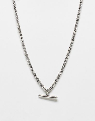 Collana in acciaio inossidabile argentata con barretta a T - Icon Brand - Modalova