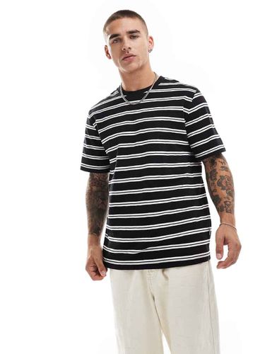 T-shirt oversize nera a righe - Jack & Jones - Modalova