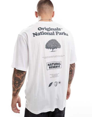 T-shirt oversize bianca con stampa "National Parks" sul retro - Jack & Jones - Modalova