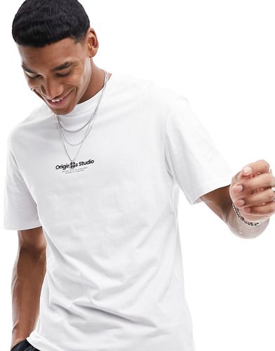 T-shirt oversize bianca con stampa "Originals" - Jack & Jones - Modalova