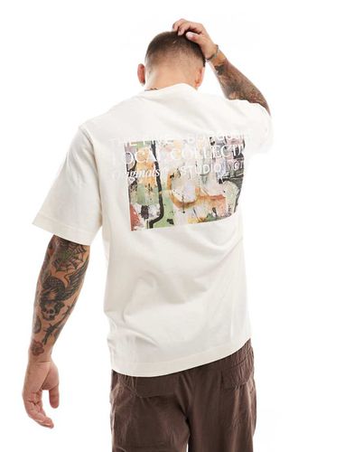 T-shirt oversize crema con stampa artistica sul retro - Jack & Jones - Modalova