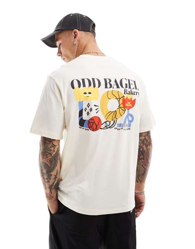 T-shirt oversize crema con stampa "Odd Bagel" sul retro - Jack & Jones - Modalova