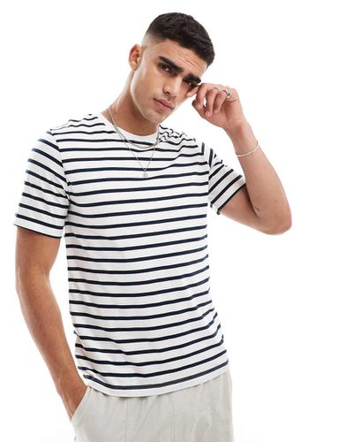 T-shirt bianca a righe - Jack & Jones - Modalova