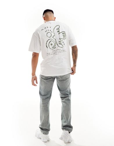 T-shirt bianca oversize con stampa "Soul Dove" sul retro - Jack & Jones - Modalova