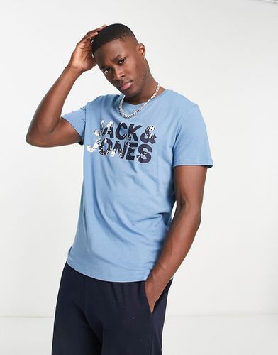 Jack & Jones - T-shirt blu con logo - Jack & Jones - Modalova