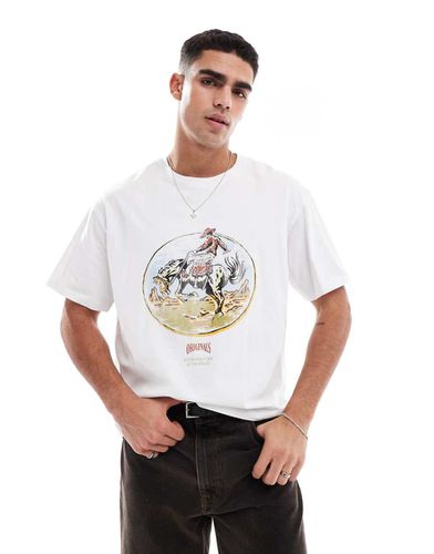 T-shirt corta oversize bianca con stampa western - Jack & Jones - Modalova