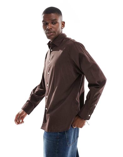 Camicia oversize in cotone cioccolato - Jack & Jones - Modalova