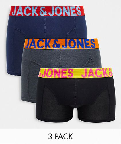 Confezione da 3 boxer aderenti con vita colorata a contrasto - Jack & Jones - Modalova