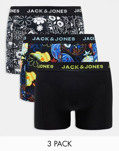 Confezione da 3 paia di boxer aderenti con stampa di teschi - Jack & Jones - Modalova