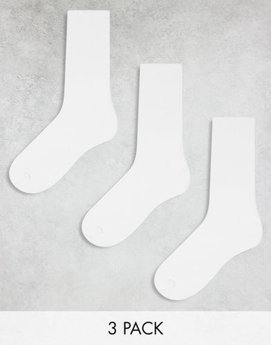 Confezione da 3 paia di calzini da tennis bianchi - Jack & Jones - Modalova