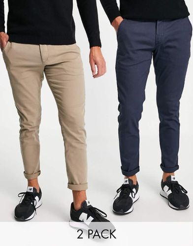 Intelligence - Confezione da 2 paia di chino beige e blu navy - Jack & Jones - Modalova