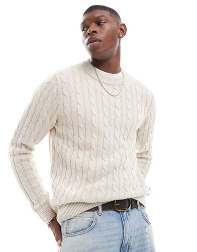 Maglione pesante color crema lavorato a trecce - Jack & Jones - Modalova