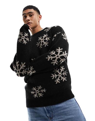 Maglione spazzolato con fiocchi di neve - Jack & Jones - Modalova