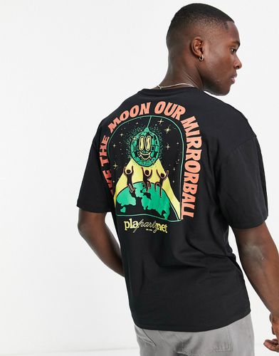 Originals - T-shirt oversize nera con stampa di montagna sul retro - Jack & Jones - Modalova