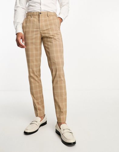 Premium - Pantaloni da abito super slim beige a quadri - Jack & Jones - Modalova