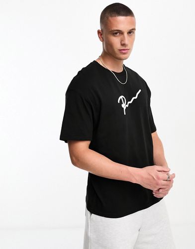 Premium - T-shirt oversize nera con stampa del logo - Jack & Jones - Modalova
