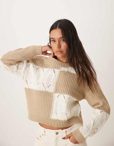 Maglione bianco e beige misto strutturato - JDY - Modalova