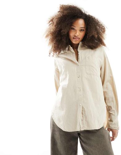 Camicia a maniche lunghe beige in misto lino - JJXX - Modalova