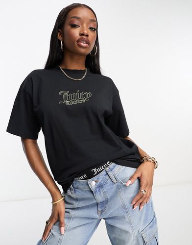 T-shirt comoda nera con logo - Juicy Couture - Modalova