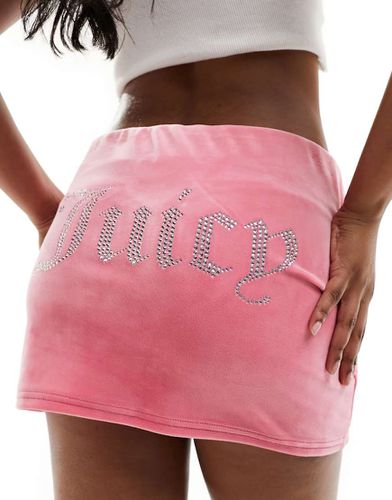 Minigonna in velour limonata con strass - Juicy Couture - Modalova