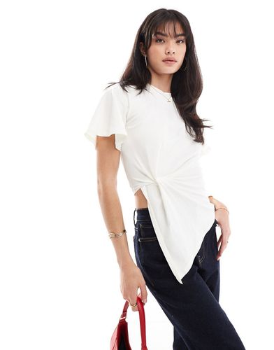 T-shirt bianca con allacciatura laterale - ONLY - Modalova