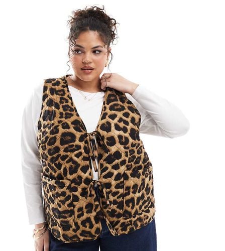 Gilet trapuntato con stampa leopardata - Only Curve - Modalova