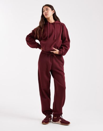 Pantalon de jogging d'ensemble resserré aux chevilles en jersey - Bordeaux - Only - Modalova