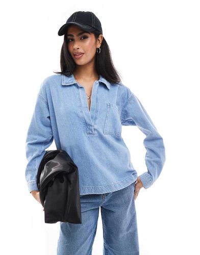 ONLY - Polo in denim azzurra-Blu - ONLY - Modalova