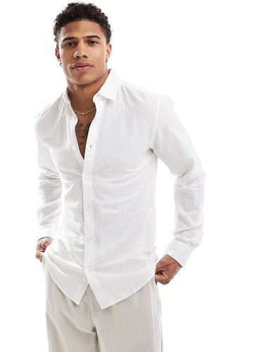 Camicia a maniche lunghe bianca in misto lino - ONLY & SONS - Modalova