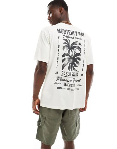 T-shirt comoda bianco sporco con stampa di palme sul retro - ONLY & SONS - Modalova