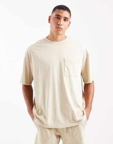 T-shirt confort d'ensemble oversize - Crème - Only & Sons - Modalova