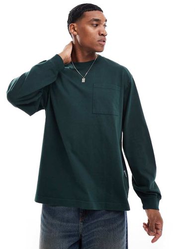 T-shirt oversize a maniche lunghe verde slavato - ONLY & SONS - Modalova