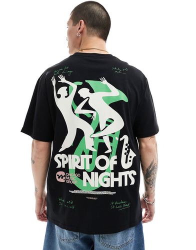 T-shirt super oversize nera con stampa "Spirit" sul retro - ONLY & SONS - Modalova