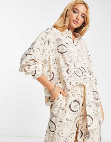 Camicia oversize con stampa cosmica in coordinato - Object - Modalova